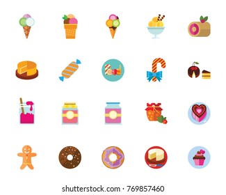 Dessert icon set