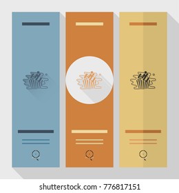 Dessert Icon Set in Flat Design Style. Dessert Icon in Simple, Minimalistic and Modern Flat Design Style for Candy Shop. Retro Color. Long Shadow