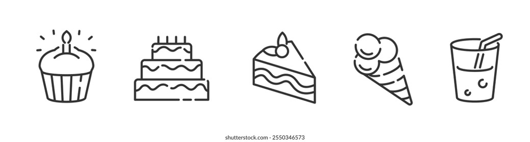 dessert icon set. dessert icons