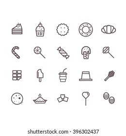 Dessert icon set vector.