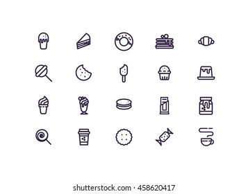 Dessert icon set vector.