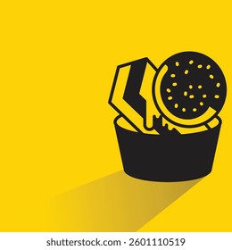 dessert icon with shadow yellow background
