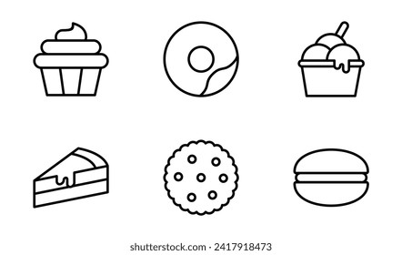 Dessert icon symbol vector template collection