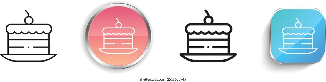 dessert icon. Thin Linear, Regular and Button Style Design Isolated On White Background