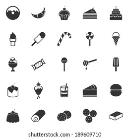 Dessert icons on white background, stock vector