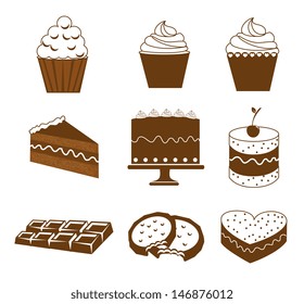 dessert icons over white background vector illustration 