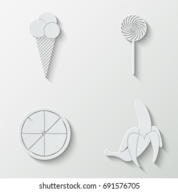 Dessert icons - paper  set