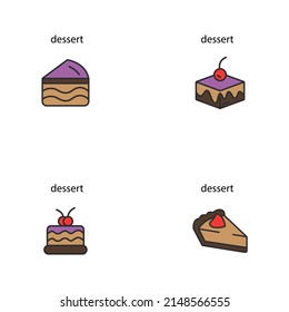 dessert icons set color . dessert pack symbol vector elements for infographic web