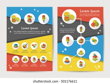 Dessert icons set with long shadow,eps10