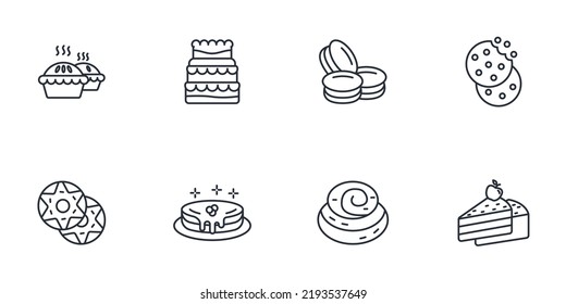 dessert icons set . dessert pack symbol vector elements for infographic web