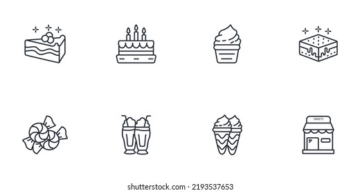 dessert icons set . dessert pack symbol vector elements for infographic web