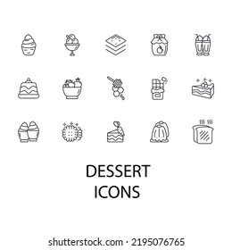 dessert icons set . dessert pack symbol vector elements for infographic web