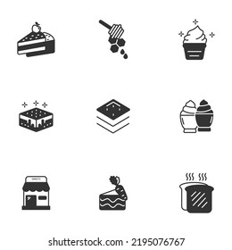 dessert icons set . dessert pack symbol vector elements for infographic web