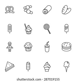 dessert icons set vector illustration For Mobile, Web And Applications