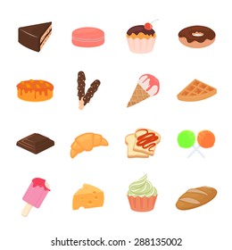 Dessert icons set, Vector sign symbol