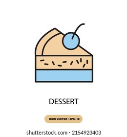 dessert icons  symbol vector elements for infographic web