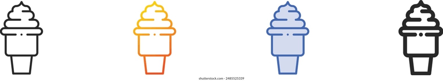 dessert icon.Thin Linear, Gradient, Blue Stroke and bold Style Design Isolated On White Background