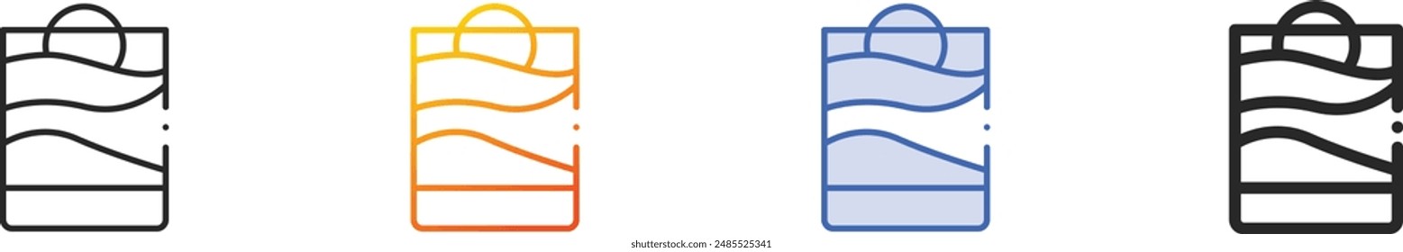 dessert icon.Thin Linear, Gradient, Blue Stroke and bold Style Design Isolated On White Background
