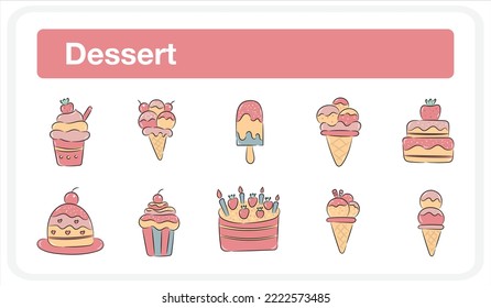 Dessert Illustration Pack for Web Design, Poster, Brochure, Printing, Advertisement, etc.
