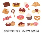 Dessert isolated object set. Dessert isolated graphic elements.