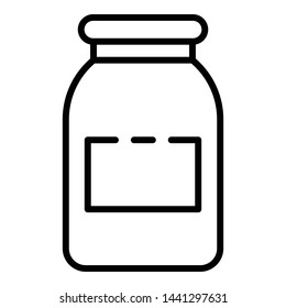 Dessert jam jar icon. Outline dessert jam jar vector icon for web design isolated on white background
