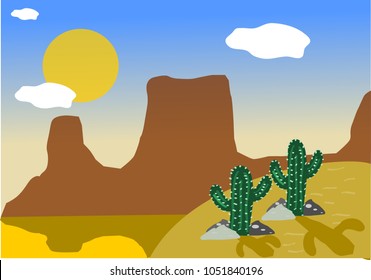 Dessert landscape view illustration vector