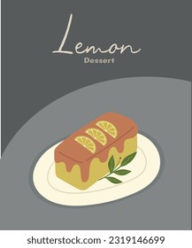 Dessert Lemon Cake with Chocolate cream