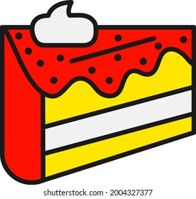 Dessert Line Filled Vector Icon Design
