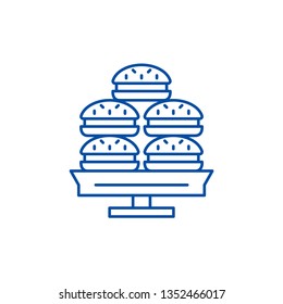 Dessert line icon concept. Dessert flat  vector symbol, sign, outline illustration.