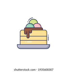 Dessert Line Icon Isolated On White Background