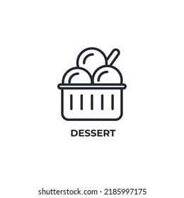 dessert line icon. linear style sign for mobile concept and web design. Outline vector icon. Symbol, logo illustration. Vector graphics