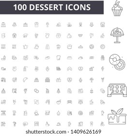 Dessert line icons, signs, vector set, outline illustration concept 