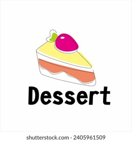 Dessert logo design in the shape of a cake, suitable for cake brands