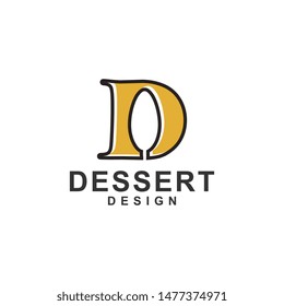 dessert logo template design vector