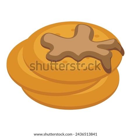 Dessert with maple syrup icon isometric vector. Sugary pure extract. Tree nectar essence