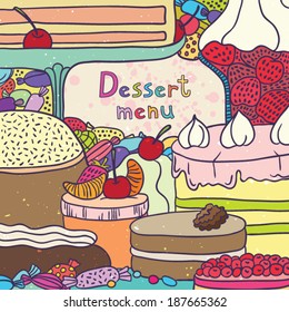 Dessert menu.