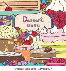 Dessert menu.
