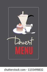 Dessert menu heading for restawrant and cafe.