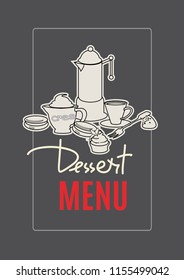 Dessert menu heading for restawrant and cafe.