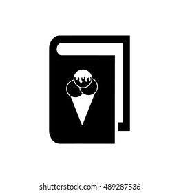 Dessert menu icon vector. Book vector illustration. Book icon with ice cream symbol