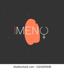 Dessert menu logo. Venus sign. Vintage. For art template design, branding, list, banner, cover, booklet, print, flyer, card, sign, poster