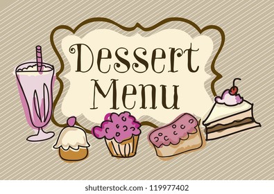 Dessert Menu On Vintage Background Vector Stock Vector (Royalty Free ...