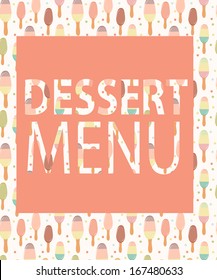 Dessert Menu Template. Vector Illustration