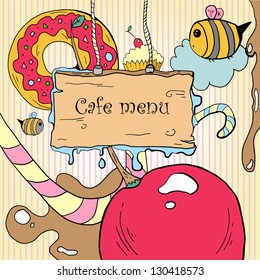 dessert menu vector
