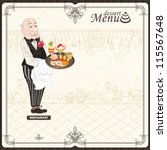 Dessert menu with waiter