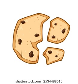 Caricatura de galletas de avena de postre. Bocadillo dulce, crujiente suave, textura de sabor. signo de galletas de avena de postre. símbolo aislado Ilustración vectorial