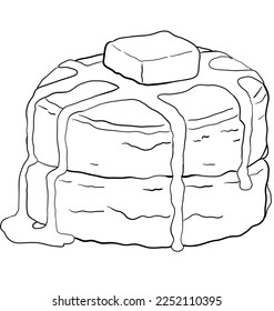 dessert outline for coloring book. dessert coloring page. sweet illustration. cake and cupcake sketch.