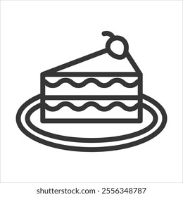 Dessert Outline Icon Vector Illustration