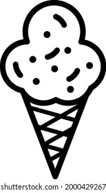 Dessert Outline Vector Icon Design
