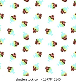 Dessertmuster. Illustration von Eis, gezeichnet im flachen Stil auf weißem Hintergrund. Vektorillustration 8 EPS.